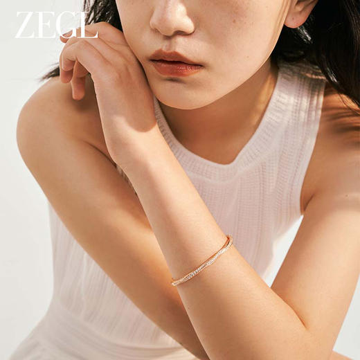 ZEGL玫瑰金色925纯银手镯女轻奢小众精致高级感年轻款镯子手饰品 商品图2