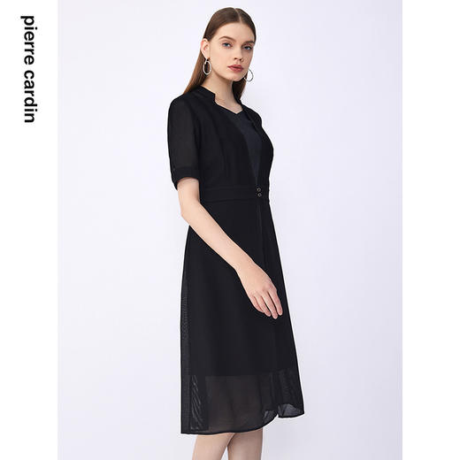 皮尔卡丹女装夏季新款通勤职业干练修身连衣裙C32DS030
 商品图1