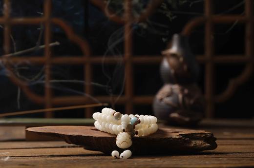 白玉菩提手串➕炭烧莲花吊坠 商品图3