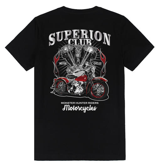 自由基地夏季新款硬派机车摩托美式街头风印花男士短袖T恤衫打底 NMT-2012 商品图2