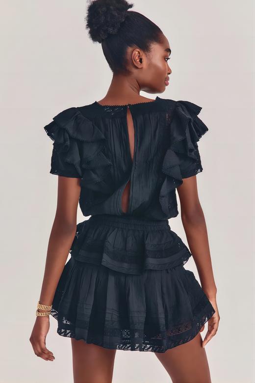 LOVESHACKFANCY - STELLA DRESS - BLACK - 连身裙 - 黑色 商品图3