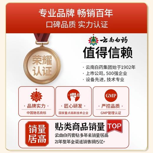 【官方正品】云南白药泰邦远红外理疗贴膏药贴肩周炎关节炎腰间盘突出骨质增生颈椎病扭挫伤 商品图5