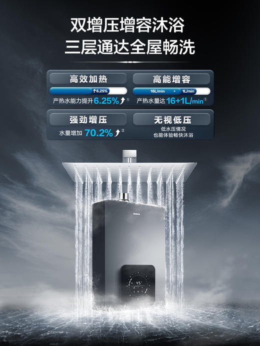 老板旗舰店622A-16L燃气天然气热水器防冻恒温变频电热水器家用 商品图3