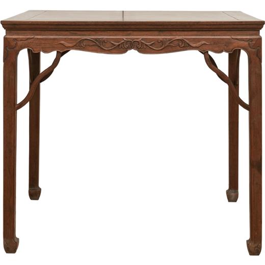 清 红木束腰马蹄腿卷草纹八仙桌 商品图5