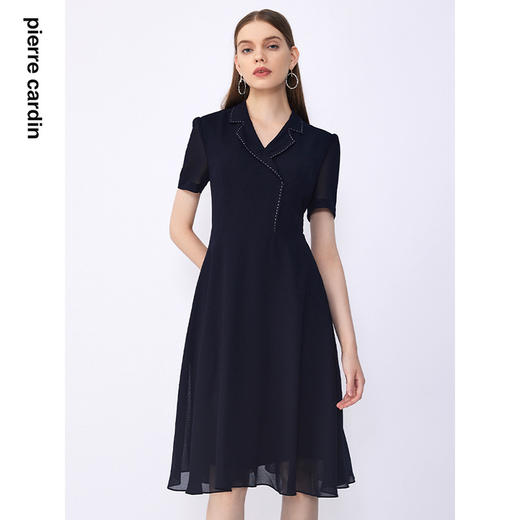 皮尔卡丹女装夏季新款通勤修身多色职业连衣裙C32DS022
 商品图1