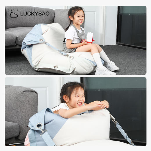 luckysac儿童沙发懒人沙发可睡可躺休闲床上靠背椅 商品图1