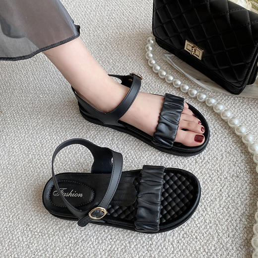 夏天外穿必备！严选潮鞋淑女风拖鞋女，厚底设计不仅舒适，还能小增高哦！时尚的网红女凉鞋，让你在通用场合中脱颖而出！ 商品图2