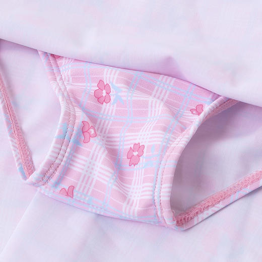贝贝怡女童连体泳衣套装夏季女宝宝连体裙式泳衣防晒速干泳衣泳帽 商品图6