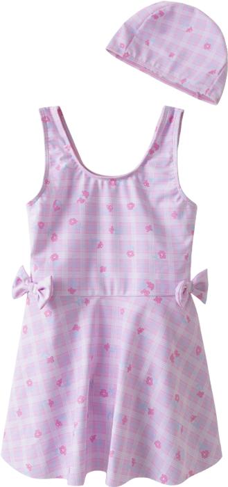 贝贝怡女童连体泳衣套装夏季女宝宝连体裙式泳衣防晒速干泳衣泳帽 商品图7