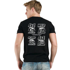 自由基地夏季新款男士越野车图案设计创意牧马人印花短袖休闲T恤 NMT-2016