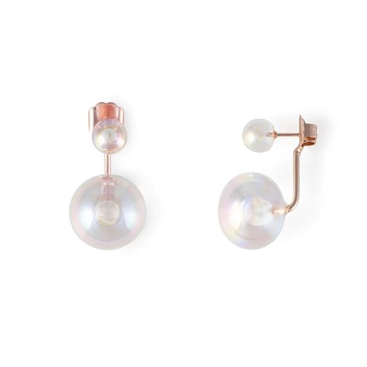 北京仓｜La môme bijou-2 Bulles-泡泡耳环 中号 玫瑰金色 ［法国设计师］ 商品图0