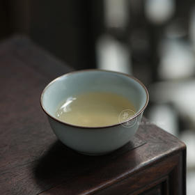 抱翁堂景德镇 汝窑天青马蹄杯 仿汝窑撇口杯  主人单杯品茗杯茶杯