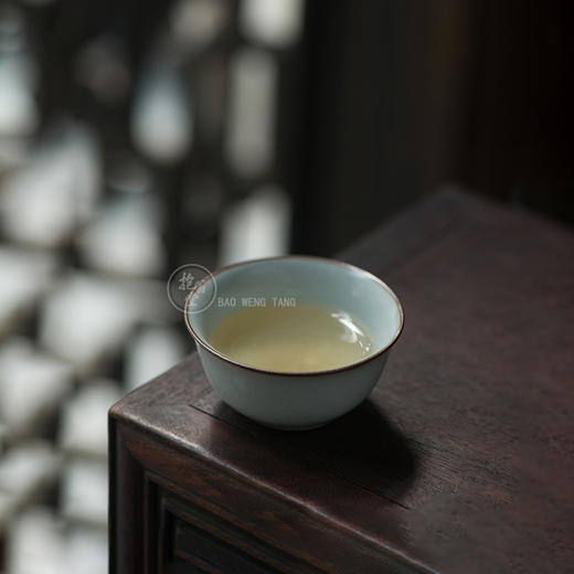 抱翁堂景德镇 汝窑天青马蹄杯 仿汝窑撇口杯  主人单杯品茗杯茶杯 商品图5