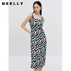NEELLY纳俪商场同款黑白格子连衣裙女气质无袖下开叉收腰A字裙秋N23071Y01013 商品缩略图0