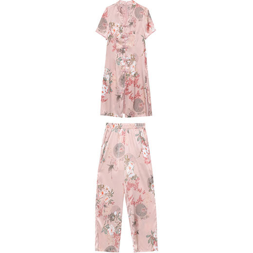 夏季新款，复古长袖直筒长裤妈妈装休闲两件印花套裤装QYM-TYP-A618-Y 商品图4