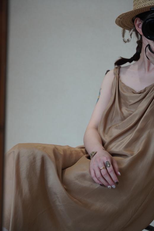 elsa esturgie 吊带真丝连衣裙棉纱衬里 商品图12