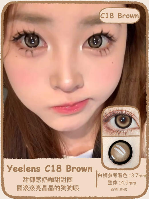 Yeelens日抛 · C18 Brown &C19 Gray  |14.5mm着色直径大直径｜日抛 商品图0