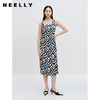 NEELLY纳俪商场同款黑白格子连衣裙女气质无袖下开叉收腰A字裙秋N23071Y01013 商品缩略图1