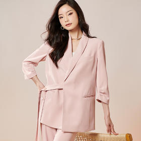 剩S/M/L/XL/XXL 芳外2025夏季新款时尚气质宽松七分袖西装8T23BX0527