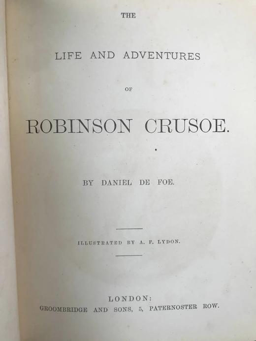约19世纪后期 鲁宾逊漂流记 12幅彩色插图 漆布精装32开 商品图4