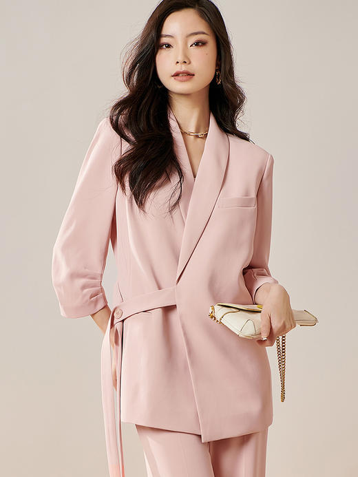 剩S/M/L/XL/XXL 芳外2025夏季新款时尚气质宽松七分袖西装8T23BX0527 商品图2