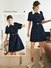 OLrain欧芮儿法式牛仔连衣裙女夏季2023新款收腰蕾丝领撞色A字裙 商品缩略图3