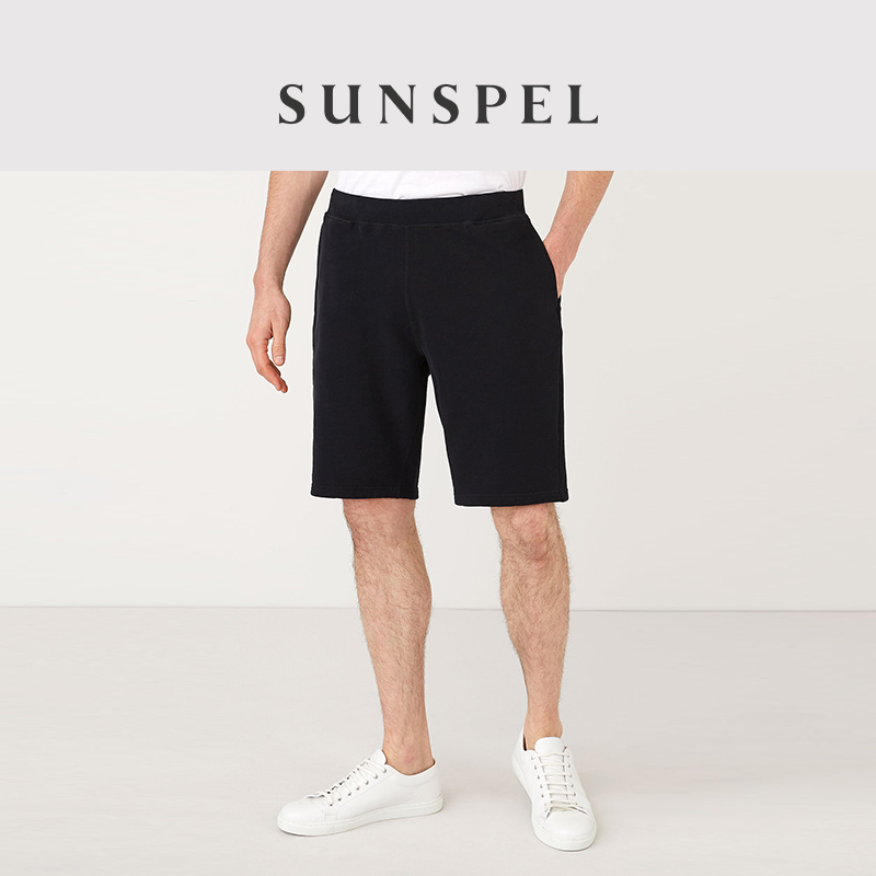 SUNSPEL男士春夏全棉抽绳系带卫裤休闲宽松短裤运动裤