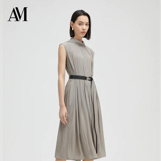 AM路卡西 灰色简约连衣裙6D2715120 商品图0