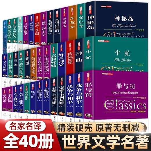 世界名著书籍全套40册，精装线装版 商品图0