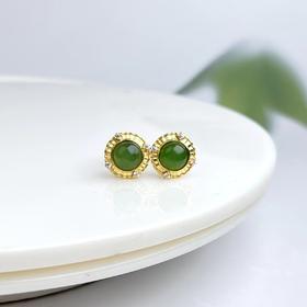 16166-S925碧玉耳钉