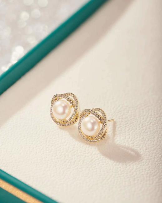 【品牌授权】轻奢珍珠项链耳环套装 明星同款珍珠项链耳环 礼盒+证书 商品图3