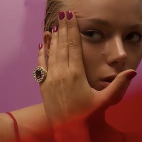 北京仓｜Acchitto-Sol-神秘紫 骑士水晶 戒指［意大利设计师］