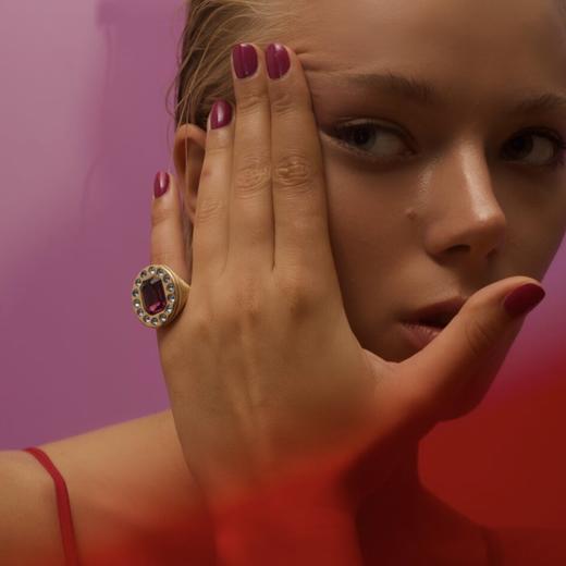 北京仓｜Acchitto-Sol-神秘紫 骑士水晶 戒指［意大利设计师］ 商品图0