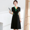夏季新款，短袖裙时尚气质女装中长款打底A字裙黑色连衣裙QYM-JJ-GQ1026-Y 商品缩略图1
