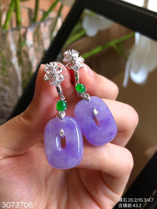 3073706，紫罗兰平安扣耳坠。具体价格微信咨询 商品图3