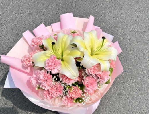 1支百合+19支康乃馨花束 商品图1