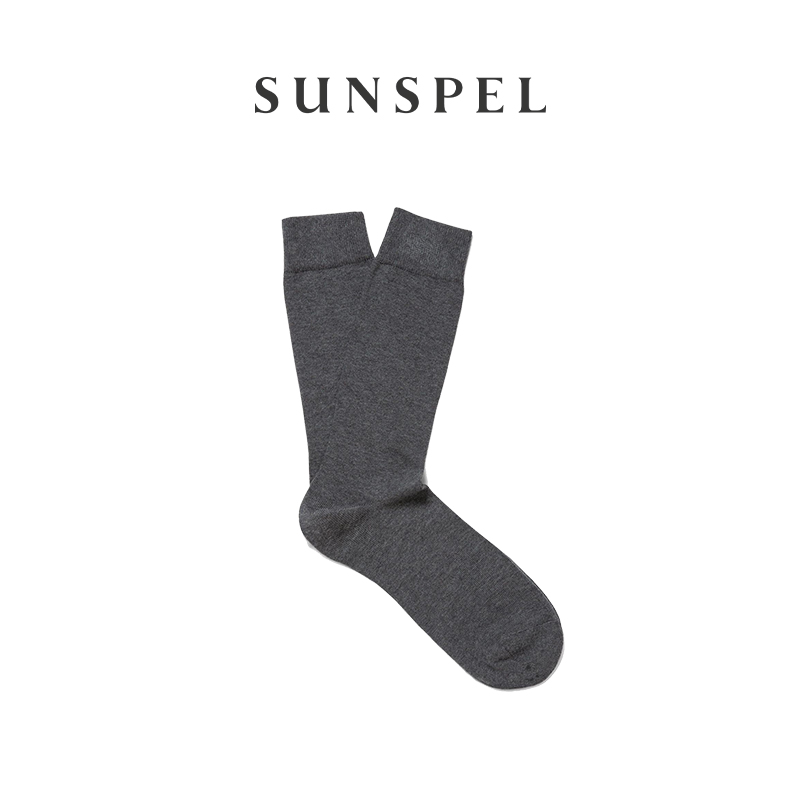 SUNSPEL男士棉混纺长筒袜男袜经典纯色袜子