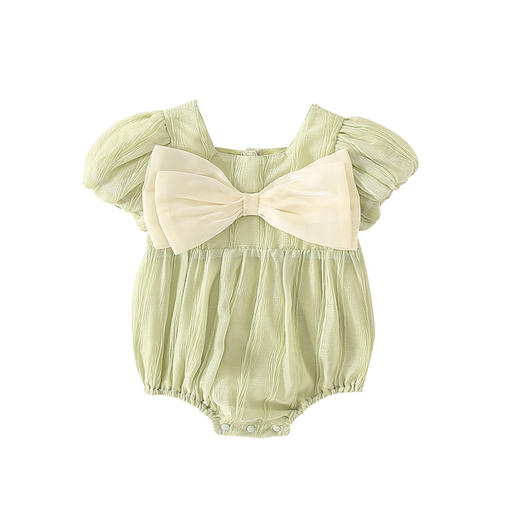 【2023夏装婴幼儿女宝宝蝴蝶结哈衣包屁衣】0-2岁新生儿连体衣爬服潮，柔软舒适透气，耐磨耐穿不变形 商品图4