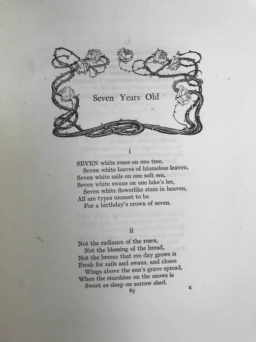 鬼才拉克姆限量签名本！1918年 斯温伯恩《生命之春：儿童诗集》 9幅彩色手工贴图与多幅黑白文间插图 犊皮（vellum）脊精装大16开 商品图14
