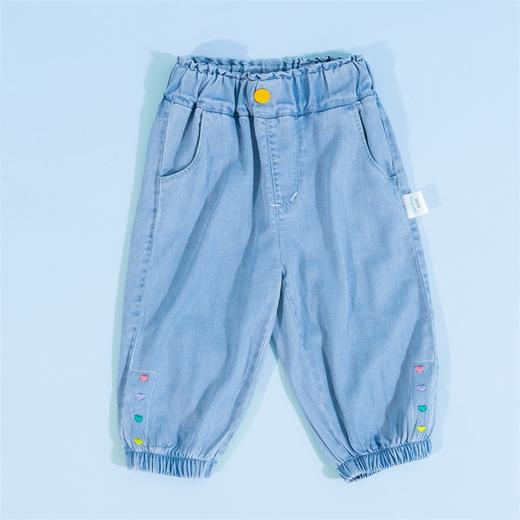 贝贝怡女童柔软轻薄莱赛尔牛仔裤宝宝夏季新款束脚裤洋气宽松长裤 商品图7