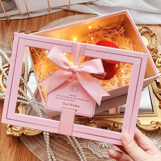 QT-长方形粉色透明盖  礼盒 商品图0