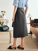 OLrain欧芮儿法式深灰色半身裙女夏季2023新款高腰气质绑带开叉裙 商品缩略图2