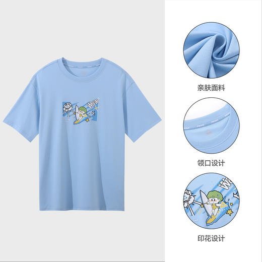 匹克【小海龟丽莎联名款】夏季短袖t恤男休闲百搭情侣款跑步运动上衣DF632100 商品图5
