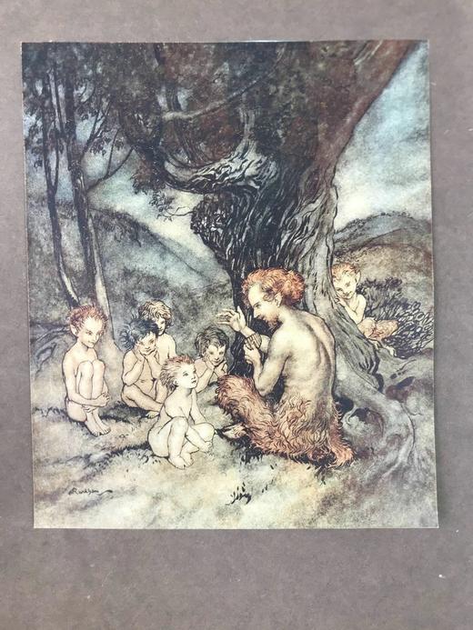 鬼才拉克姆限量签名本！1918年 斯温伯恩《生命之春：儿童诗集》 9幅彩色手工贴图与多幅黑白文间插图 犊皮（vellum）脊精装大16开 商品图3