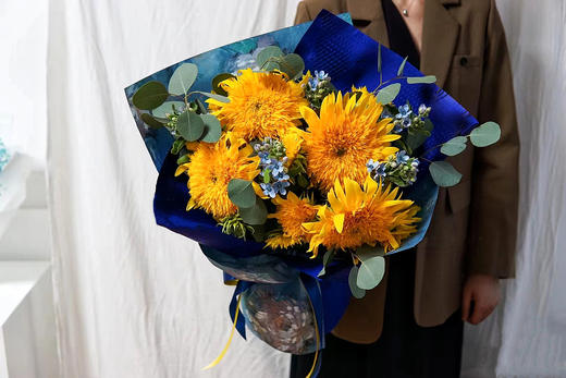 蒸蒸日上----向日葵韩式花束九选一 商品图5