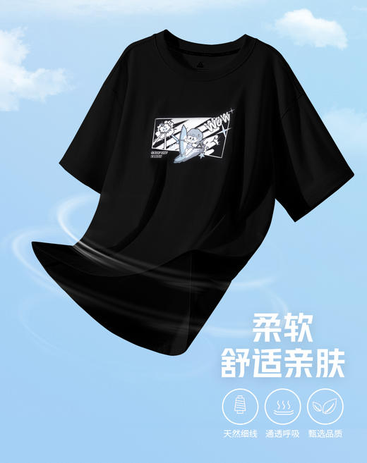 匹克【小海龟丽莎联名款】夏季短袖t恤男休闲百搭情侣款跑步运动上衣DF632100 商品图1