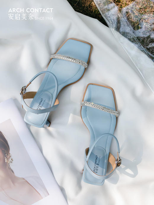 ARCHCONTACT安启美奈夏款一字带钻扣凉鞋52829 商品图1