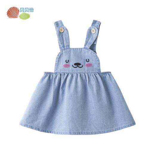 贝贝怡女宝宝兔子背带裙夏季新款儿童洋气背带连衣裙女孩甜美裙子 商品图5