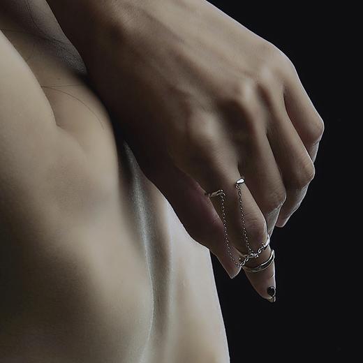 野月亮 原创国潮设计连体双戒女ins小众设计轻奢食指戒装饰戒指环204YJ0007 商品图1