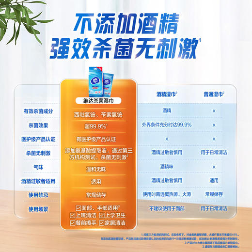 【官方包邮】维达去菌卫生湿巾无刺激小巧便携 10片/包x10包 商品图4